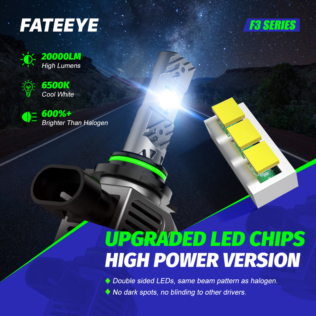 FATEEYE A700-F3-9012 20000LUMENS 100W HI/LO BEAM MOTORCYCLE CAR LED  HEADLIGHT BULBS