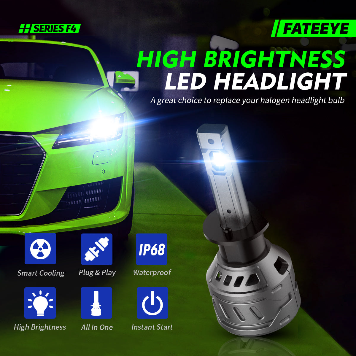 H1 led headlight bulb, led headlight bulb